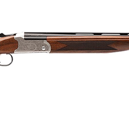 Stevens 22595 555 E Full Size 410 Gauge Break Open 3" 2rd 26" Black Satin Over/Under Vent Rib Barrel, Engraved Satin Silver Aluminum Receiver, Fixed Satin Turkish Walnut Stock, Ambidextrous