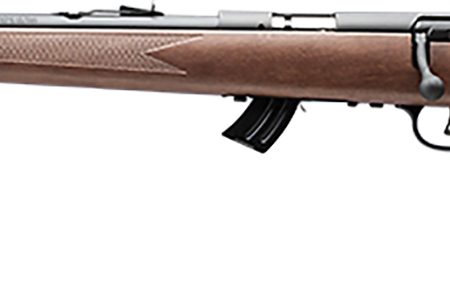 Savage Arms 50702 Mark II GL Youth 22 LR 10+1 19" Matte Black Sporter Barrel, Matte Black Drilled & Tapped Carbon Steel Receiver, Satin Brown Fixed Wood Stock, Left Hand
