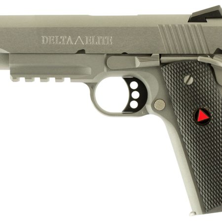 Colt Mfg O2020RG Delta Elite  10mm Auto 8+1 5" Steel Barrel, Stainless Steel Serrated Slide & Frame w/Picatinny Rail, Black Polymer w/Delta Medallions Grips, Ambidextrous
