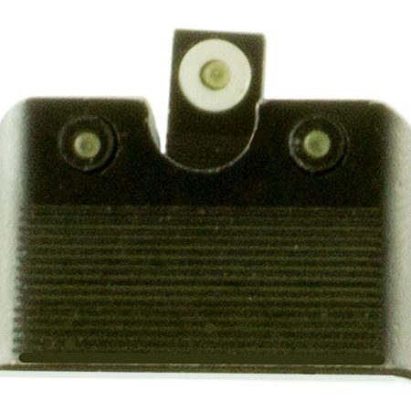 TruGlo TG231G2MW Tritium Pro High, White Outline Tritium Front/ Green Tritium Rear/Black Nitride Fortress Frame, Compatible w/Glock MOS, Front Post/Rear Dovetail Mount