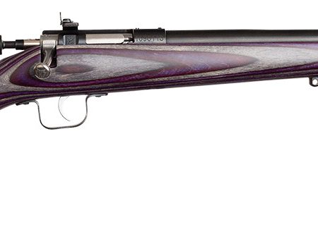 Crickett KSA2227 Youth 22 LR 1rd 16.12" Blued Barrel & Receiver, Fixed Front/Adjustable Rear Sights, Purple Laminate Stock w/11.5" LOP, Rebounding Firing Pin Safety