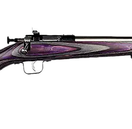 Crickett KSA2228 Youth  22 LR 1rd 16.12" Stainless Steel Barrel, Fixed Front/Adjustable Rear Peep Sights, Purple Laminate Stock w/11.5" LOP, Rebounding Firing Pin Safety