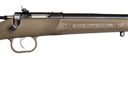 Crickett KSA2235 Youth  22 LR 1rd 16.12" Blued Barrel & Receiver, Fixed Front/Adjustable Rear Peep Sights, Desert Tan Synthetic Stock w/11.5" LOP, Rebounding Firing Pin Safety