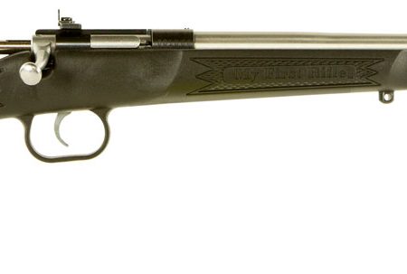 Crickett KSA2245 Youth  22 LR 1rd  16.12" Stainless Steel Barrel, Fixed Front/Adjustable Rear Peep Sights, Black Synthetic Stock w/11.5" LOP, Rebounding Firing Pin Safety