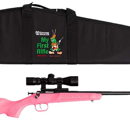 Crickett KSA2220BSC Youth Package Youth 22 LR 1rd 16.12" Blued Single Shot Barrel, Blued Stainless Steel Receiver, Pink Fixed Synthetic Stock, Right Hand