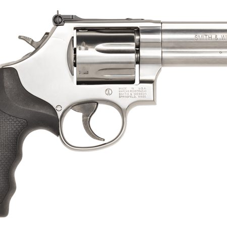 Smith & Wesson 164194 Model 686 Plus 357 Mag or 38 S&W Spl +P Stainless Steel 4.12" Barrel, 7 Shot, Satin Stainless Steel L-Frame, Red Ramp Front/White Outline Rear Sights, Internal Lock