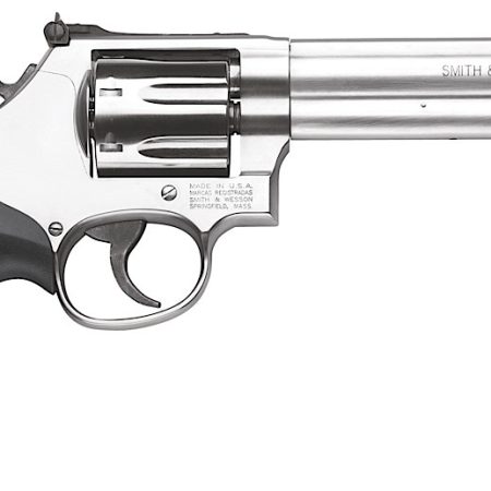 Smith & Wesson 164198 Model 686 Plus 357 Mag or 38 S&W Spl +P  Stainless Steel 6" Barrel & 7rd   Cylinder, Satin Stainless Steel L-Frame, Red Ramp Front/White Outline Rear Sights, Internal Lock
