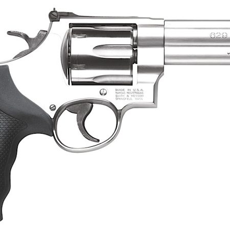 Smith & Wesson 163636 Model 629 Classic 44 Rem Mag or 44 S&W Spl Stainless Steel 5" Barrel & 6rd Cylinder, Satin Stainless Steel N-Frame, Red Ramp Front/White Outline Rear Sights