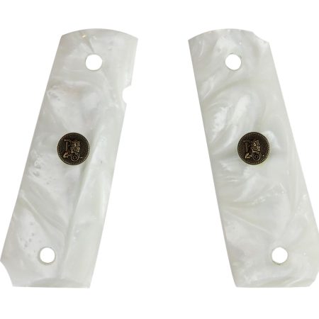 Pachmayr 62001 Custom Grip White Simulated Pearl Panels for 1911 with Ambidextrous Safety