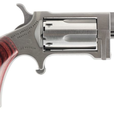 North American Arms SW Sidewinder  22 WMR 5 Shot 1.50" Stainless Steel Barrel, Frame & Cylinder, Rosewood Birdshead Grip Exposed Hammer