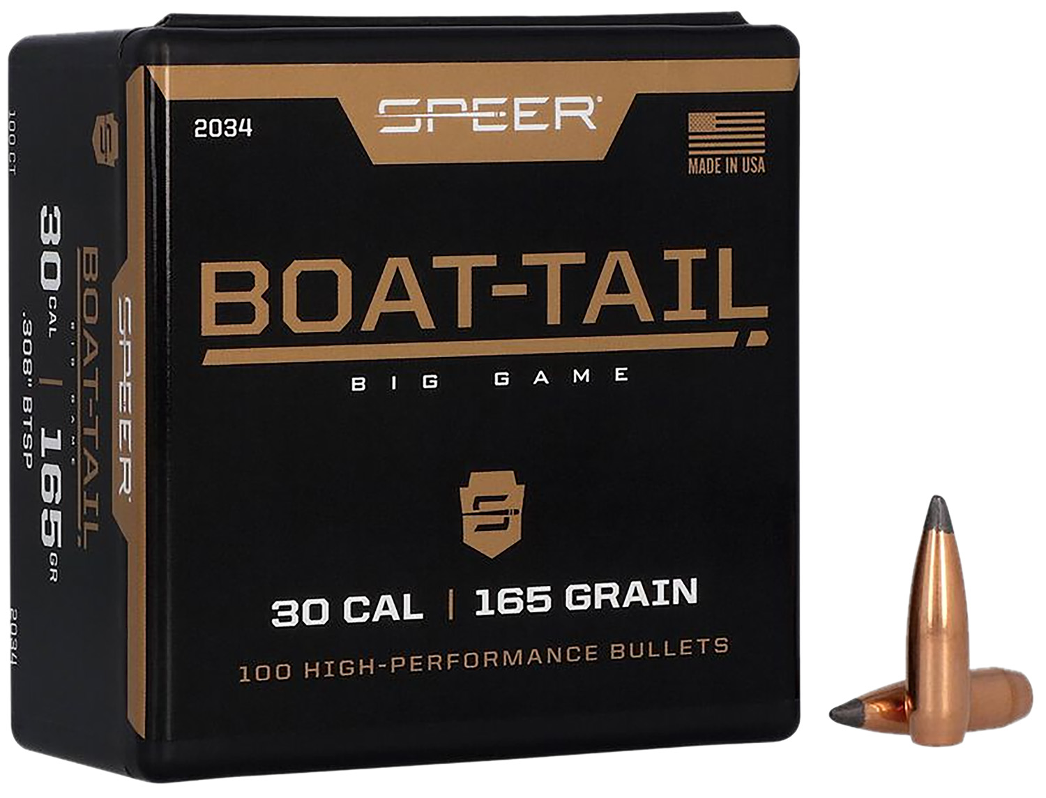 Speer 2034 Boat-Tail .308 165 gr Spitzer Boat Tail Soft Point