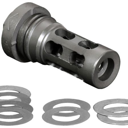 Yankee Hill 4302MB24A QD Light Tactical Muzzle Brake made of Black Finish Steel with 5/8"-24 tpi Threads for 30 Cal AR-Platform