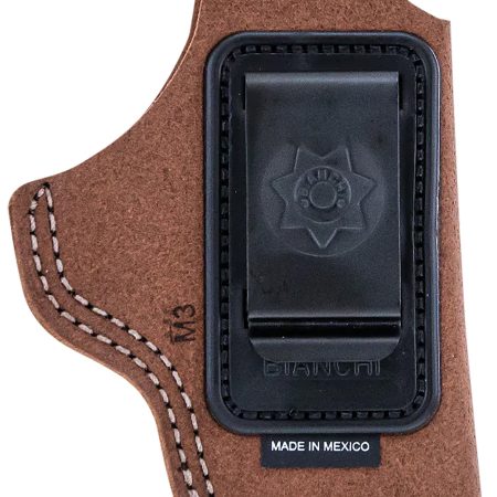 Bianchi 10382 6C IWB Size 02 Tan Leather Belt Clip Fits 3" Barrels/Ruger/Colt/Charter Arms Right Hand
