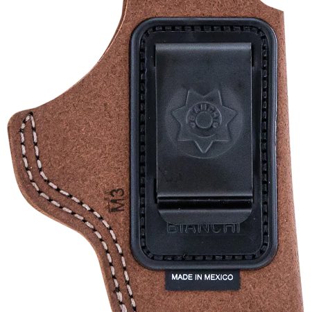 Bianchi 10376 6C  IWB Tan Leather Belt Clip Fits 2-3" Barrels Ruger/Colt/S&W K Frame Right Hand