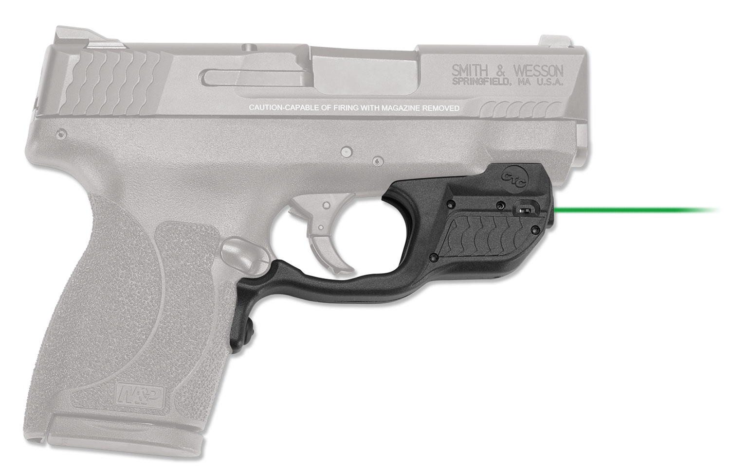 Crimson Trace 0155801 Laserguard S&W M&P Shield 45 ACP, Green Laser Black Polymer