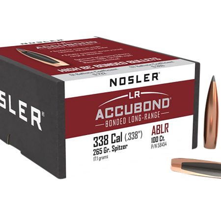 Nosler 58454 AccuBond Long Range 338Cal 265gr Spitzer Point Boat Tail 100/Box