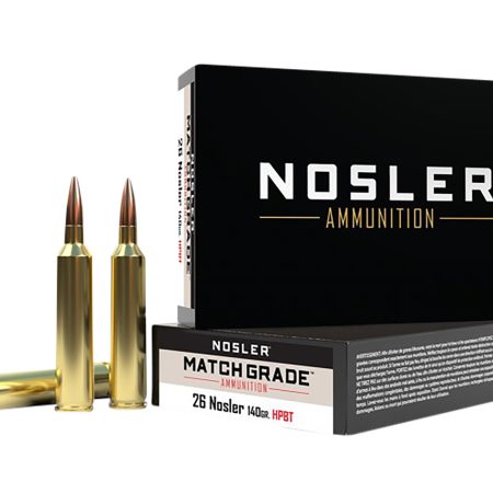 Nosler 51288 Match Grade  26Nosler 140gr Custom Competition Hollow Point Boat Tail 20 Per Box/10 Case