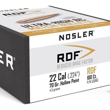 Nosler 53066 RDF Match 22Cal 70gr Hollow Point Boat Tail 100/Box