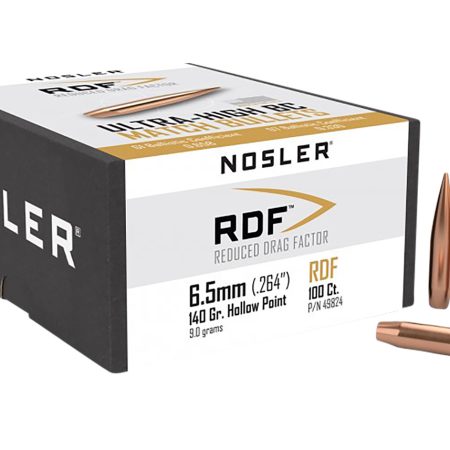 Nosler 49824 RDF Match 6.5mm 140gr Hollow Point Boat Tail 100/Box