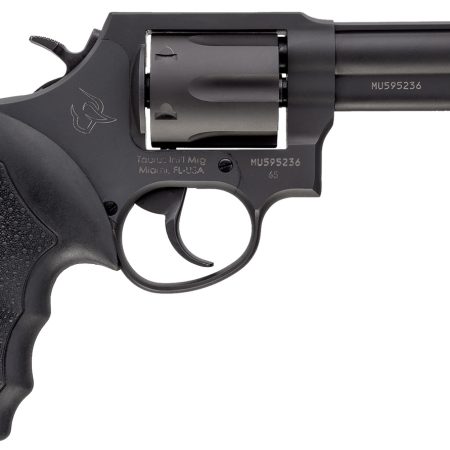 Taurus 2-650041 65  Medium 357 Mag/38 Special +P 6 Shot 4" Matte Black Oxide Barrel, Cylinder & Frame, Black Finger Grooved Rubber Grip, Transfer Bar Safety, Exposed Hammer