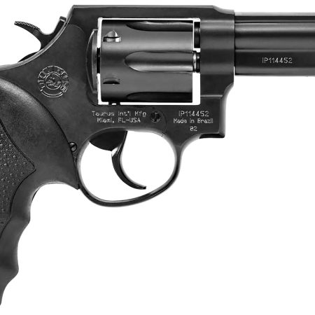Taurus 2-820041 82  Medium 38 Special +P 6 Shot 4" Matte Black Oxide Alloy Steel Barrel, Cylinder & Frame, Black Finger Grooved Rubber Grip, Transfer Bar Safety, Exposed Hammer