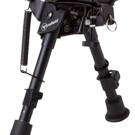 Firefield FF34023 Compact  Bipod 6-9" Black Aluminum Swivel Stud Attachment or Picatinny Rail (Adapter Included)