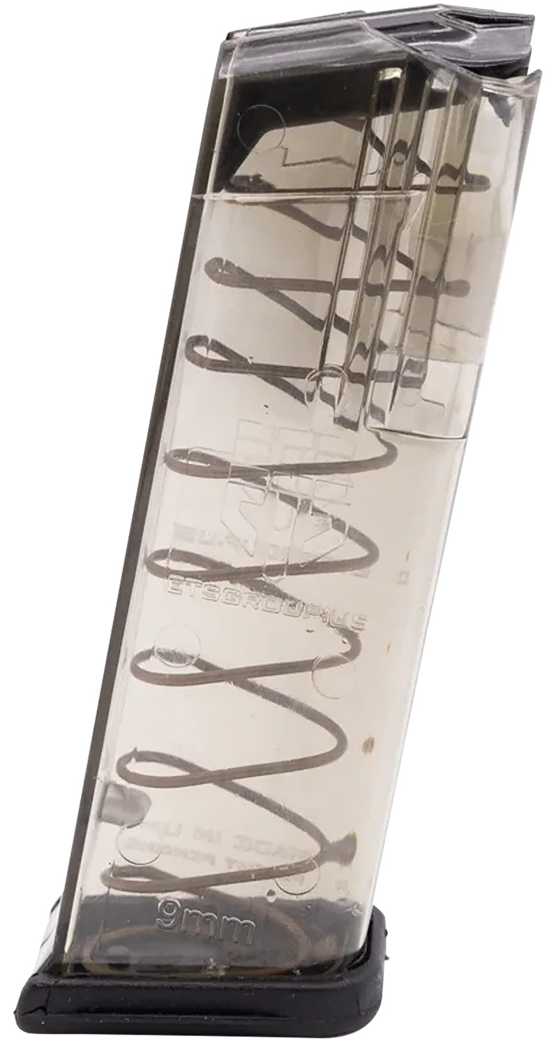 ETS Group GLK19 Pistol Mags 15rd 9mm Luger Compatible w/ Glock 26/19 Gen1-5 Clear Polymer