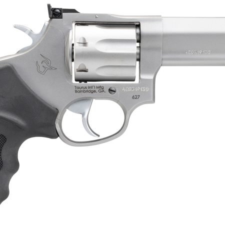 Taurus 2-627049 Tracker 627 Medium 357 Mag/38 Special +P 7 Shot 4" Matte Stainless Steel Barrel, Cylinder & Frame, Black Ribber Grip, Transfer Bar Safety, Exposed Hammer