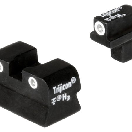 Trijicon 600138 Bright & Tough Night Sights  Green/Tritium White Outline Front Sight-Green/Tritium White Outline Rear Sight Colt 1911 0.125 Tang