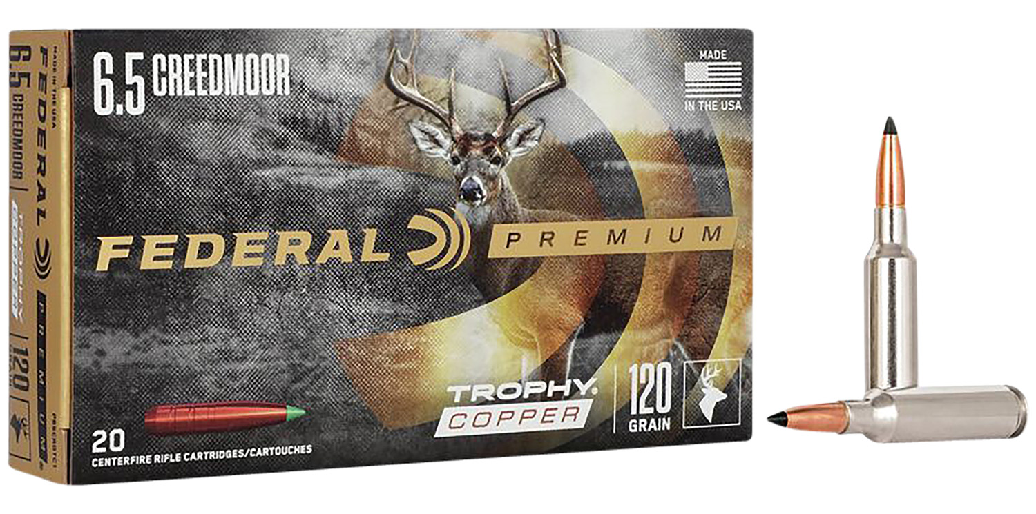 Federal P65CRDTC1 Premium 6.5Creedmoor 120gr Trophy Copper 20 Per Box