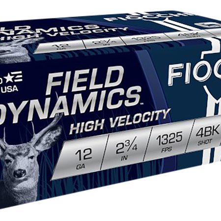 Fiocchi 12HV4BK Field Dynamics High Velocity 12Gauge 2.75" 27Pellets 4Buck Shot 10 Per Box/25 Case