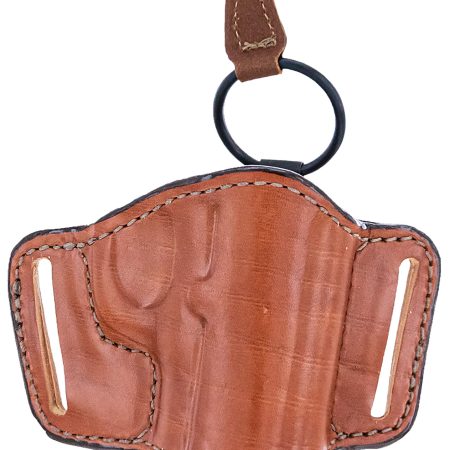 Bianchi 19242 105 Minimalist Belt Slide Holster Size 01 OWB Open Top Style made of Leather with Tan Finish fits 2" Barrel Ruger SP101 & S&W J-Frame for Right Hand