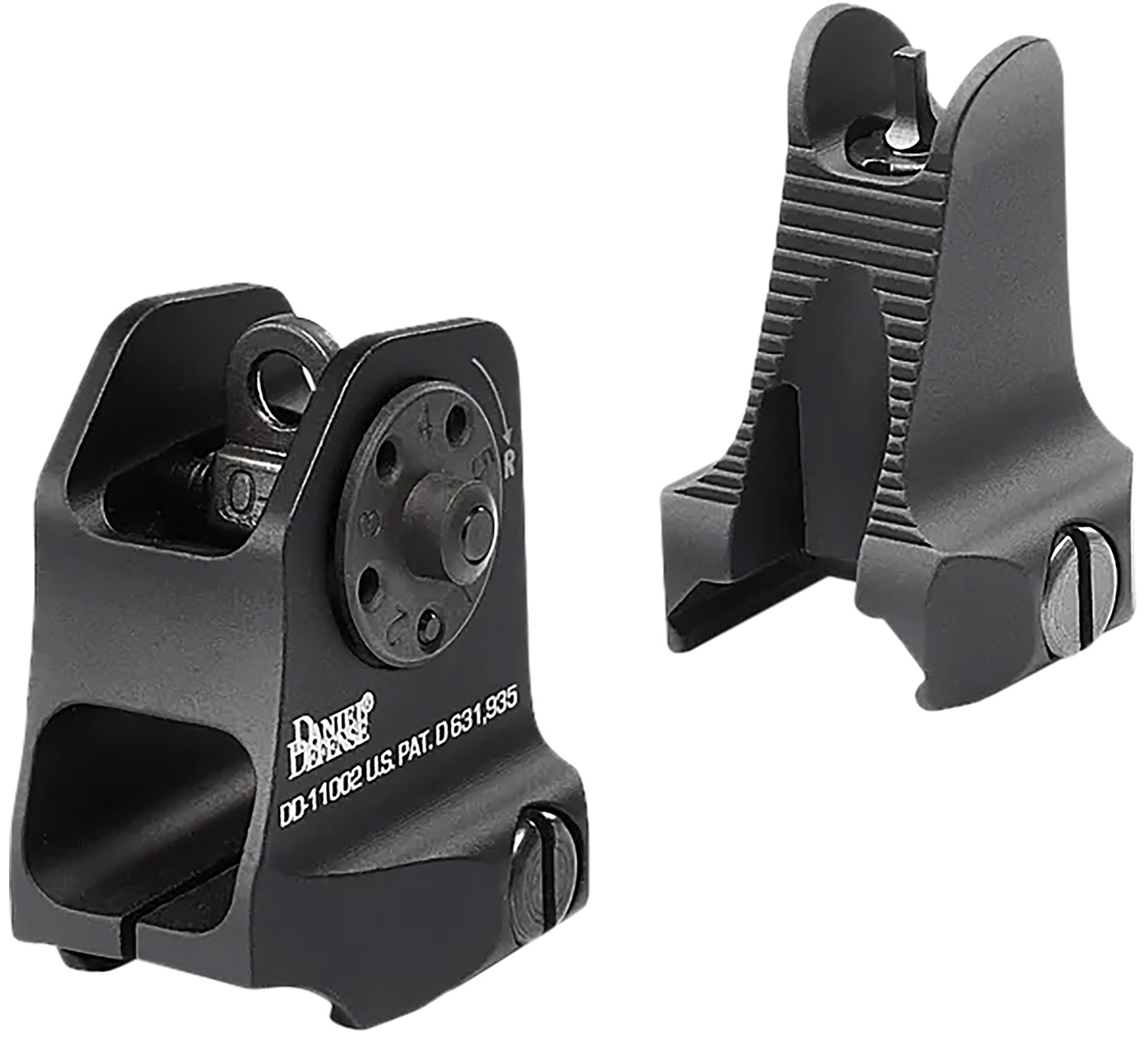 Daniel Defense 1908809116 AR-15 Iron Sight Set Black Hardcoat Anodized Fixed Front & Rear Sight