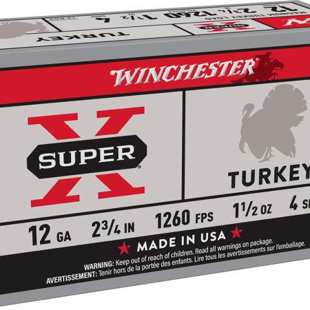 Winchester Ammo X12MT4 Super X Magnum Turkey 12Gauge 2.75" 1 1/2oz Copper Plated 4Shot 10 Box/10 Case