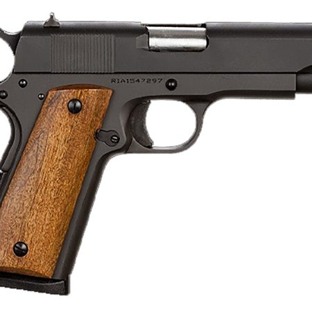 Rock Island 51417MA GI Standard MS *MA Compliant 45 ACP Caliber with 4.20" Barrel, 8+1 Capacity, Overall Black Parkerized Finish Steel, Beavertail Frame, Serrated Slide & Wood Grip