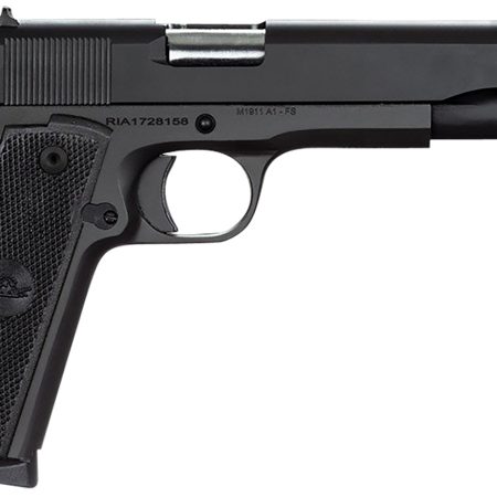Rock Island 51473 GI Standard FS 45 ACP Caliber with 5" Barrel, 8+1 Capacity, Overall Black Parkerized Finish Steel, Beavertail Frame, Serrated Slide & Black Rubber Grip