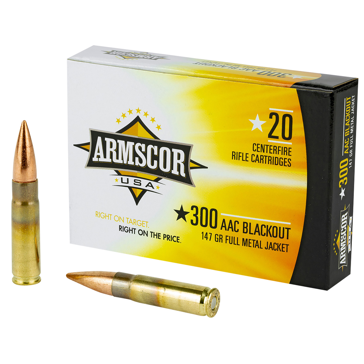 Armscor FAC300AAC1N USA 300Blackout 147gr Full Metal Jacket 20 Per Box/10 Case