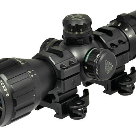 UTG SCP-M392AOLW BugBuster  Black Hardcoat Anodized 3-9x32mm 1" Tube Illuminated Red/Green Mil-Dot Reticle