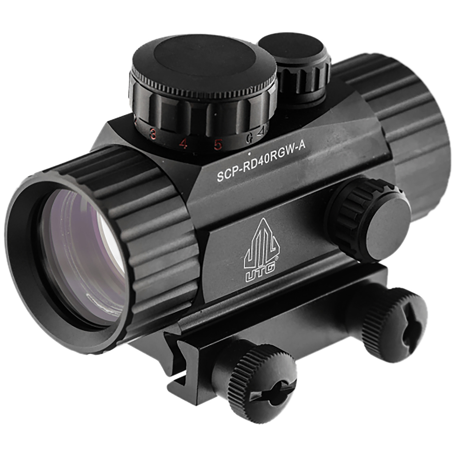 UTG SCPRD40RGWA ITA Black Anodized 1x 38mm Tube 4 MOA Red/Green CBQ Dot Reticle