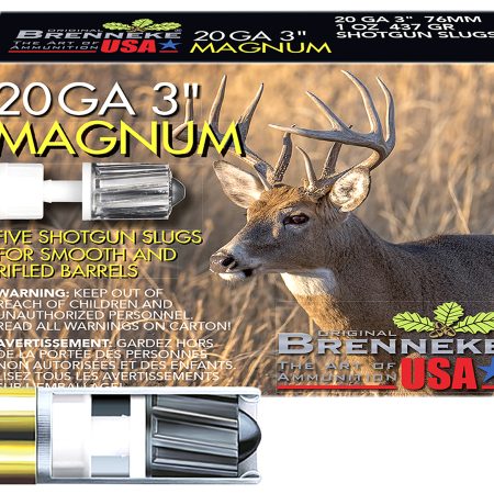 Brenneke SL203M Magnum 20Gauge 3" 1oz Slug Shot 5 Per Box/50 Case
