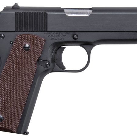 Auto-Ordnance 1911BKOC 1911 A1 Commander 45 ACP 7+1 4.25" Matte Black Serrated Carbon Steel Slide Matte Black Matte Black Carbon Steel Brown Checkered Polymer Grips Right Hand