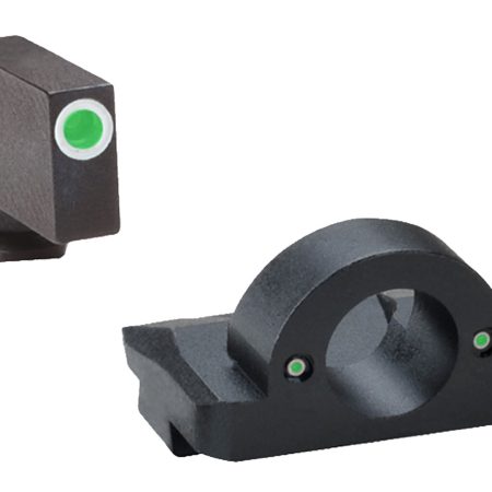 AmeriGlo GL126 Ghost Ring Sight Set for Glock  Green Tritium White Outline Front Sight-Green Tritium Rear Sight