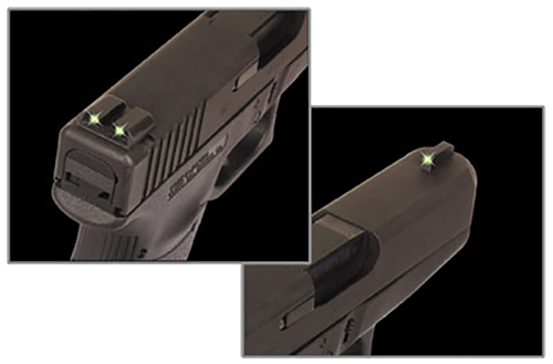 TruGlo TG231G2 Tritium Green Tritium Front & Rear/Black Nitride Fortress Frame, Compatible w/Most Glock Except MOS 45 ACP/10mm Auto, Front Post/Rear Dovetail Mount