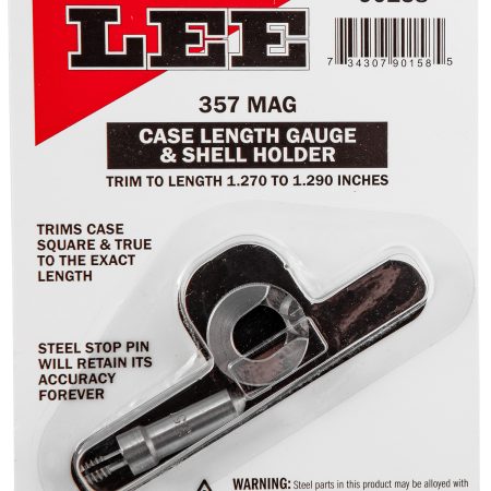Lee Precision 90158 Case Length Gauge  Silver, 357 Mag, Steel Works With Cutter/Lock Stud Includes Shell Holder