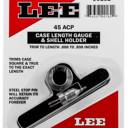 Lee Precision 90162 Case Length Gauge  Silver 45 ACP Steel, Works With Cutter/Lock Stud Includes Shell Holder