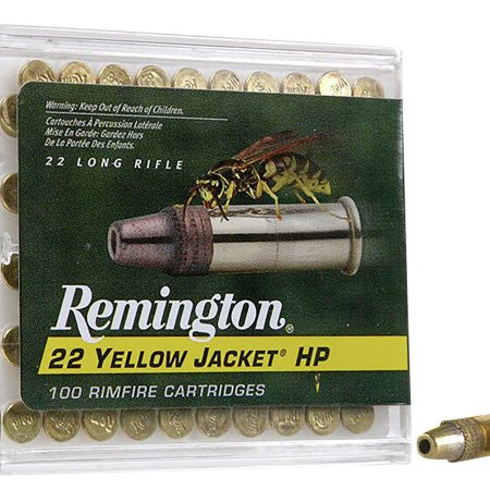 Remington Ammunition 21280 Yellow Jacket Rimfire 22LR 33gr Truncated Cone Hollow Point 100 Per Box/50 Case
