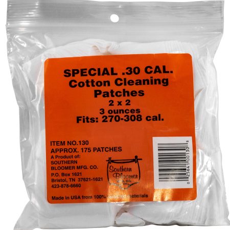 Southern Bloomer 130 Cleaning Patches 30 Cal Cotton 175 Per Bag