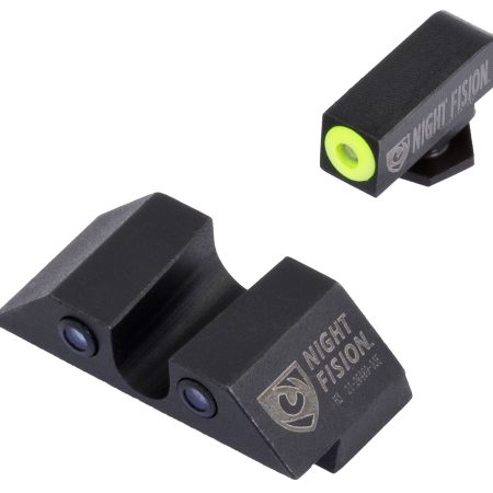 Night Fision GLK001007YGZ Tritium Night Sights For Glock  Green Tritium Yellow Outline Front Sight- Green Tritium Black Outline Rear Sight Glock 17/17L/19/22