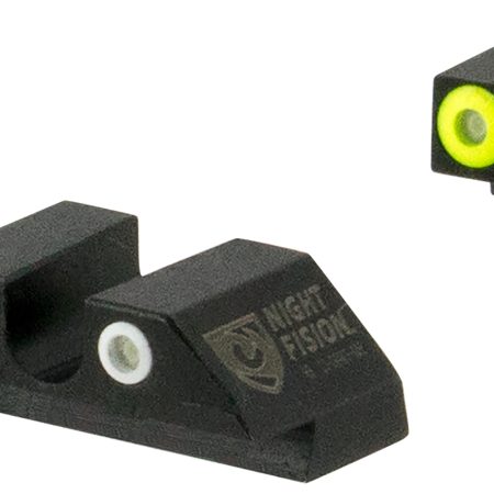 Night Fision GLK002007YGW Tritium Night Sights For Glock  Green Tritium Yellow Outline Front Sight- Green Tritium White Outline Rear Sight Glock 20/21/29/30/36/40/41