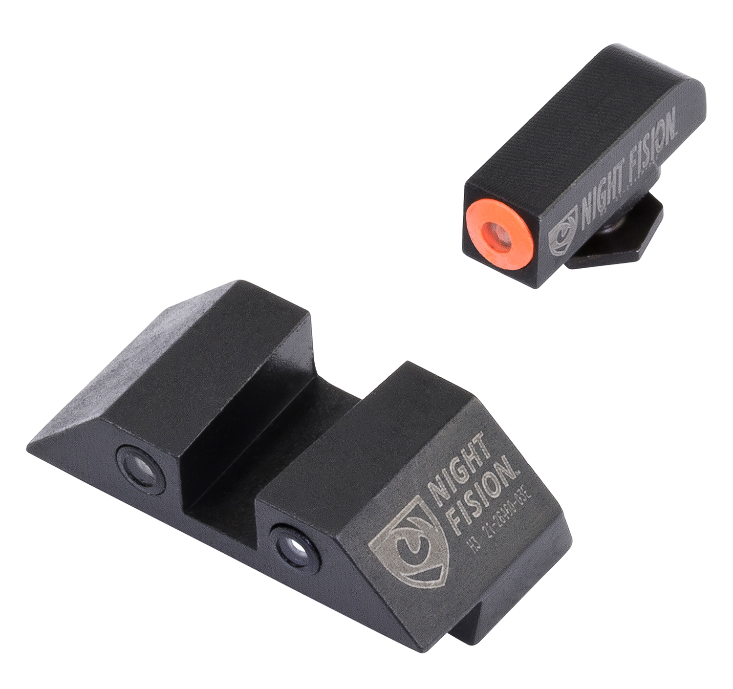 Night Fision GLK003003OGZ Tritium Night Sights For Glock Green Tritium Orange Outline Front Sight- Green Tritium Black Outline Rear Sight Glock 42/43/43X